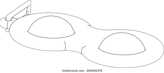 Doble simple. Imagen 3D en blanco y negro.