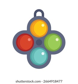Simple juguete de la persona agitada del pop con círculos coloridos, un juguete sensorial antiestrés está colgando de un gancho