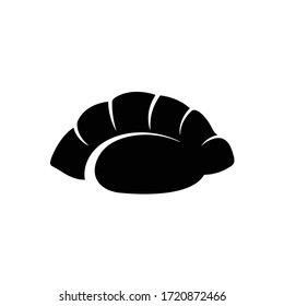 Simple Dimsum Dumpling Gyoza Silhouette Icon Vector Design