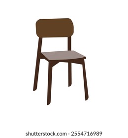 simple dining chair illustration on white