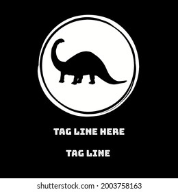 Simple dinosaurs silhouette icon logo