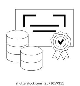 Simple Diploma and Certificate Related Vector Line Icon. Contains such Icon as Licence, Document pack, Search, Costs and more. Editable Stroke. Flat style Eps 10.