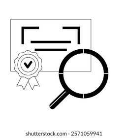 Simple Diploma and Certificate Related Vector Line Icon. Contains such Icon as Licence, Document pack, Search, Costs and more. Editable Stroke. Flat style Eps 10.