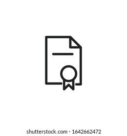 Simple diploma line icon. Stroke pictogram. Vector illustration isolated on a white background. Premium quality symbol. Vector sign for mobile app and web sites.