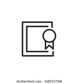 Simple diploma line icon. Stroke pictogram. Vector illustration isolated on a white background. Premium quality symbol. Vector sign for mobile app and web sites.