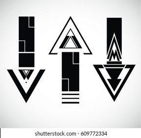 Simple direction signs collection. Arrow Design .vector illustration