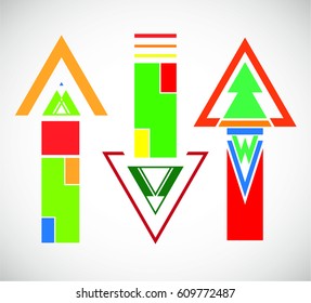 Simple direction signs collection. Arrow Design .vector illustration
