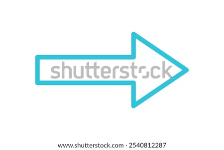 Simple Directional Icon, Right Arrow for Navigation Isolated on white background