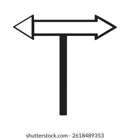 Simple Directional Sign T Shaped Arrow Image