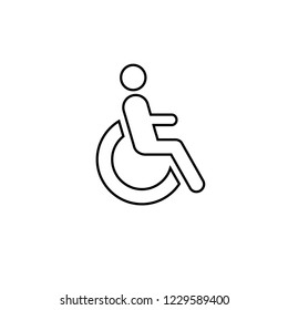Simple disabled handicap icon. Vector Illustration