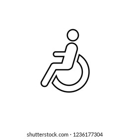 Simple disabled handicap icon. Vector Illustration