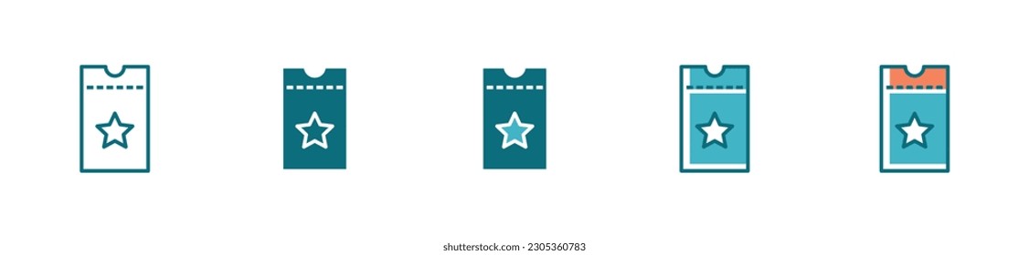 simple discount coupon icon set voucher tag price or ticket event with stars symbol illustration modern vector