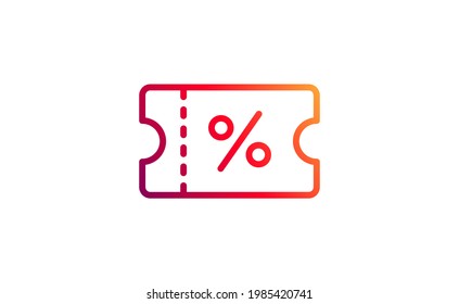 Simple discount coupon icon.  Vector illustration for graphic design, Web, UI, app.