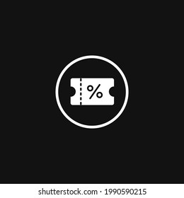 Icono de cupón de descuento simple.  Ilustración vectorial para diseño gráfico, Web, UI, aplicación.