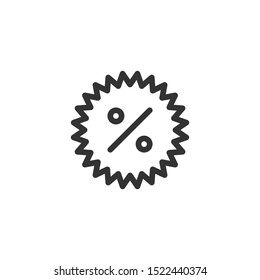 Simple discount icon in line style design on white background. Related to business, office, sale, shopping, website or mobile app and user interface. Vector Illustration Pixel Perfect 48x48.