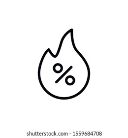 Simple discount line icon. Stroke pictogram. Vector illustration isolated on a white background. Premium quality symbol. Vector sign for mobile app and web sites.