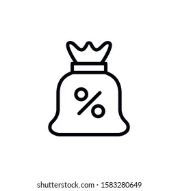Simple discount line icon. Stroke pictogram. Vector illustration isolated on a white background. Premium quality symbol. Vector sign for mobile app and web sites.