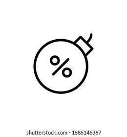 Simple discount line icon. Stroke pictogram. Vector illustration isolated on a white background. Premium quality symbol. Vector sign for mobile app and web sites.