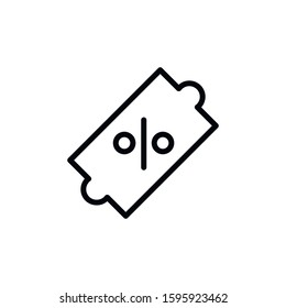 Simple discount line icon. Stroke pictogram. Vector illustration isolated on a white background. Premium quality symbol. Vector sign for mobile app and web sites.