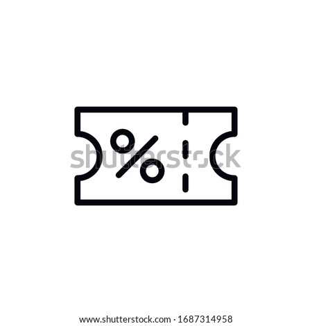 Simple discount line icon. Stroke pictogram. Vector illustration isolated on a white background. Premium quality symbol. Vector sign for mobile app and web sites.