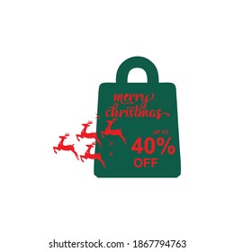 Modelos de diseño de logotipo de descuento simple Navidad y Año Nuevo