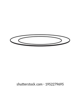 Simple Dish or Plate Vector Line Icon. Outline and filled vector sign, linear and full pictogram isolated on white. Symbol, logo illustration