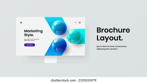 Simple display mockup banner illustration. Unique site screen design vector concept.