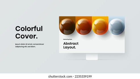 Simple display mockup landing page template. Creative website design vector layout.