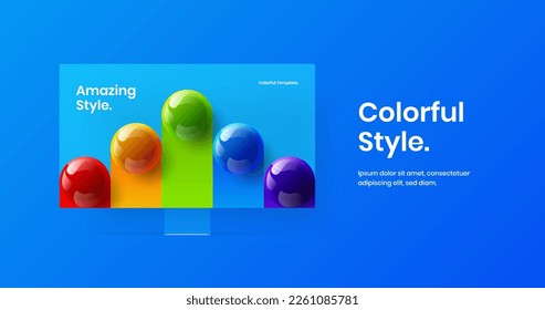 Simple display mockup presentation illustration. Unique site screen design vector concept.