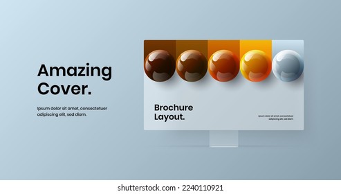 Simple display mockup site concept. Colorful web project vector design template.