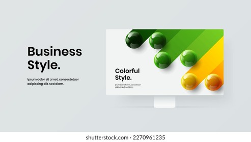 Simple display mockup site layout. Premium presentation design vector concept.