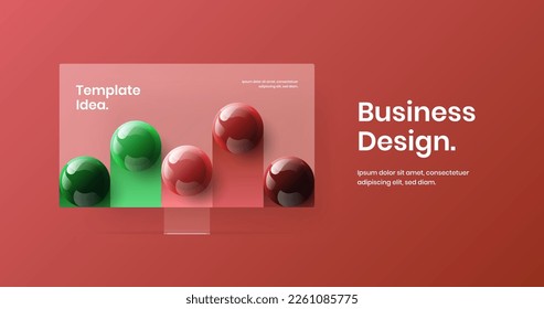 Simple display mockup web banner template. Bright landing page design vector concept.