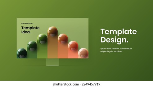 Simple display mockup website screen template. Isolated landing page design vector concept.
