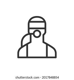 Simple diver line icon. Premium symbol in stroke style. Design of diver icon. Vector illustration.