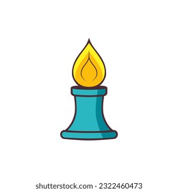 simple divine candle light bright logo vector illustration template design