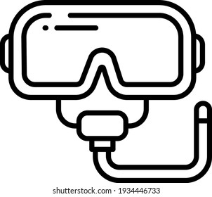 Simple Diving mask icon vector Illustration isolated on white background.