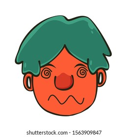 simple dizzy cartoon icon design illustration 