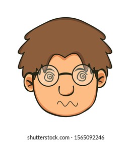 simple dizzy cartoon icon design illustration
