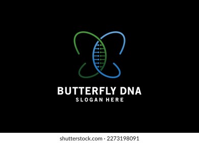 Simple dna butterfly logo design, creative modern medical logo type vector illustration