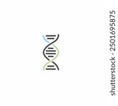 Simple dna helix icon. DNA chain simple outline symbol.Line style icon design. UI. Illustration of DNA icon. Pictogram isolated on white. Ready to use in web design, apps, software, print.