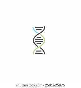 Simple dna helix icon. DNA chain simple outline symbol.Line style icon design. UI. Illustration of DNA icon. Pictogram isolated on white. Ready to use in web design, apps, software, print.