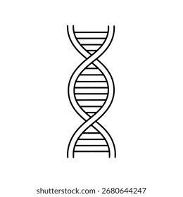 Arte de línea de hélice de ADN simple, ícono de Vector de una doble hélice para un diseño temático de ciencia, genética o biología.