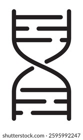 Simple DNA helix pictogram. DNA helix icon design. Gene, chromosome, cell atom. Strand of DNA or RNA. Science, biology, biochemistry. Suitable for web pages, mobile apps, UI, UX and GUI design