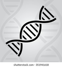 Simple DNA icon on grey background. Vector illustration.