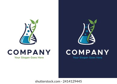 simple dna labs illustration vector logo design