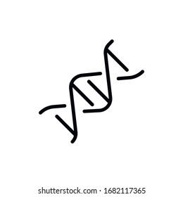 Simple DNA line icon. Stroke pictogram. Vector illustration isolated on a white background. Premium quality symbol. Vector sign for mobile app and web sites.