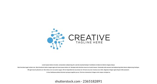Simple DNA logo design with modern concept| abstract DNA logo| premium vector