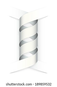 Simple DNA sign made out of paper. Realistic origami spiral. EPS10 vector image.