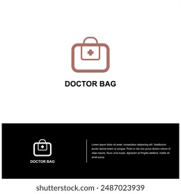 simple doctor bag logo nursing health care design template