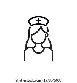 Simple doctor line icon. Stroke pictogram. Vector illustration isolated on a white background. Premium quality symbol. Vector sign for mobile app and web sites.
